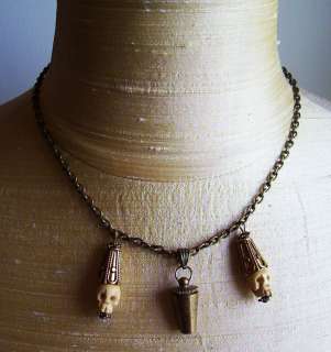   LHP Stash & Skull Necklace,Brass Vermeil,Jinx pics WITCHCRAFT  