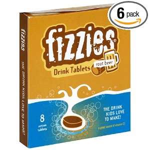  Fizzies Drink Tablets, Root Beer, 8 Tablets (Pack of 6 