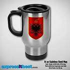 Stainless Steel Mug with Coat of Arms of Albania (Albanian AL)
