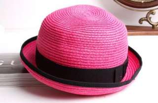 NEW Straw fedora vintage sun visor hat womens bucket  