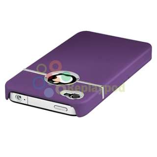 Purple+Red Chrome Stand Skin Case Cover Accessory For Verizon iPhone 4 