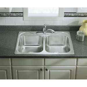   11402 3 Stainless Steel Self Rimming Double Basin Kitchen Sink