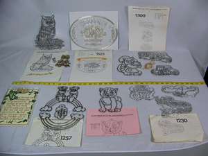 Lot 6 Vintage Tri Chem Welcome, Owls, Animals, Signs, etc Sun Glo Kits 