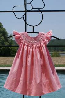 Girls Summer Polka Dot Smocked Dress 6 6X 17104  