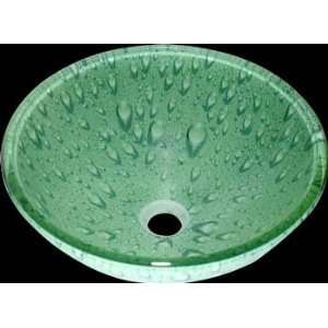  Vessel Sinks, Green Waterdrop, Round Glass Vessel Sink 