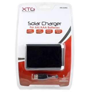 AA and AAA Solar Battery Charger Include Tester + USB Charging Phones 