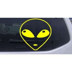  Alien Head Car Window Wall Laptop Decal Sticker    Yellow 