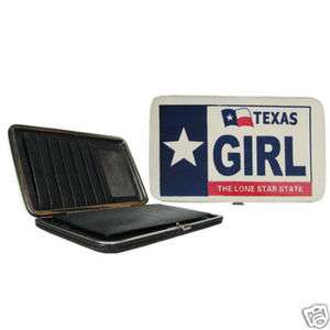 Texas Cowgirl License Plate Frame Wallet Purse (Black)  