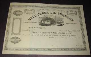 1860s BULL CREEK OIL Stock Certificate WV West Virginia  