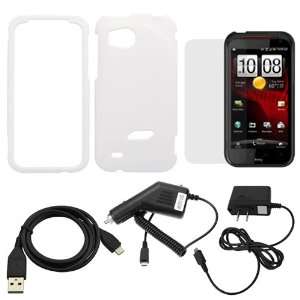  GTMax White Rubberized Hard Cover Case + LCD Screen 