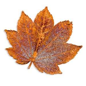  Iridescent Copper Dipped Full Moon Maple Leaf Pin Jewelry