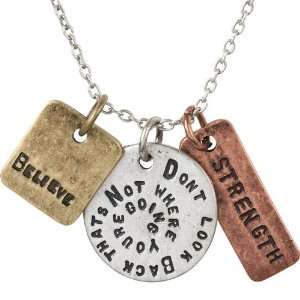   Youre Going TriColor Stamped Affirmation Charm Necklace Jewelry