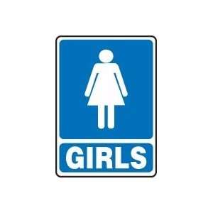  RESTROOM SIGNS GIRLS (W/GRAPHIC) 14 x 10 Dura Fiberglass Sign 