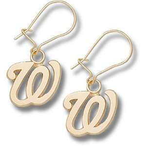  Washington Nationals 1/2 W Dangle Earrings   10KT Gold 