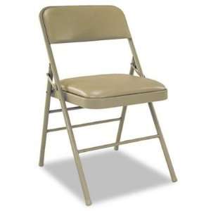   Back Folding Chairs, Taupe, Four/Carton (60883TAP4)