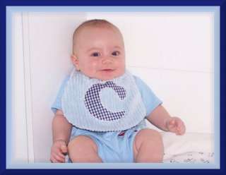 Boutique Chenille Baby bib Any 1 Letter Appliqued BCMM  