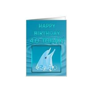   dolphin splashing in the water 40th birthday card Card Toys & Games