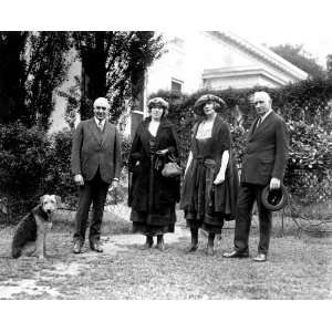 President Warren Harding with pet dog Laddie Boy in the yard at the 