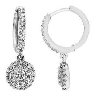  10k White Gold 1/2 cttw Diamond Galaxy Earrings Jewelry