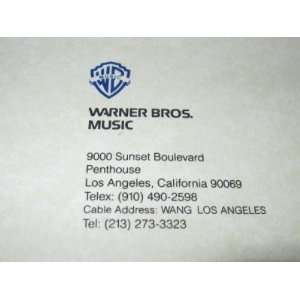  Vintage Warner Bros. Music Stationary and Envelopes 