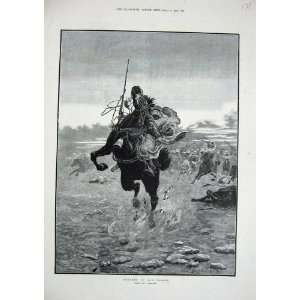  1884 Stanley Berkely War Horse Charge Soldiers Fine Art 