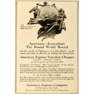  1921 Ad Travlers Cheques American Express Marceaux Art 