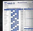 WAIS IV Wechsler Adult IQ Test *ONE* Subtests Protocol [OR WISC III 