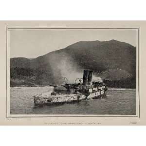  1900 Print Spanish American War Almirante Oquendo Ship 