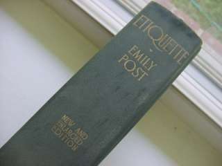 1930 Etiquette by Emily Post Blue Book of Social Usage  