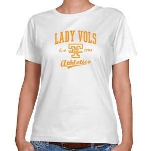  Tennessee Lady Vols Ladies White Athletics Script Classic Fit T 
