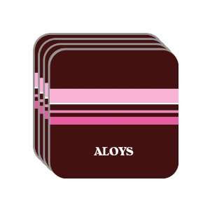 Personal Name Gift   ALOYS Set of 4 Mini Mousepad Coasters (pink 