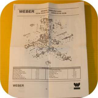 Weber Carburetor 32/36 DGV DGAV DGEV Rebuild Repair Kit Carb Gasket w 
