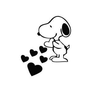  Snoopy Love Hearts   Cartoon Decal Vinyl Car Wall Laptop 