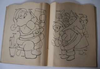 1961 CHRISTMAS COLORING BOOK Santa Claus to Color  