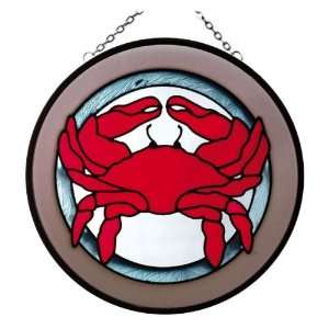  7 in Round Red Crab Suncatcher Sun Catcher