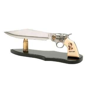   Fury Sporting Cutlery Wyatt Earp Gun Knife, w/Stand