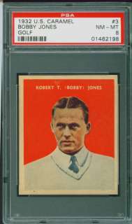 1932 U.S. Caramel Bobby Jones #3 PSA 8 HOF GOLF  