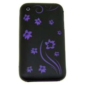 iPhone 3G & 3GS * Soft Silicone Case * Spring Flowers (Purple) 8GB 