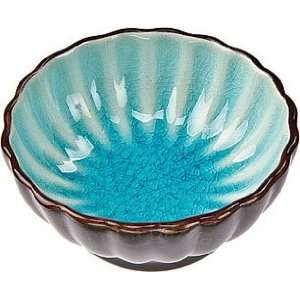  Turquoise Blue Fluted Ceramic Sauce Dish