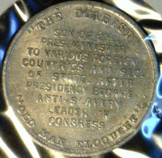 John Quincy Adams Presedential The Diarist Commemorative Medal 