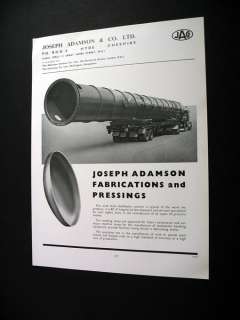 Adamson Mild Steel Distillation Column 1962 print Ad  