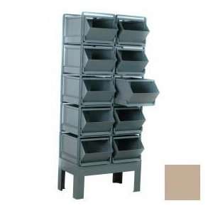   Unit, 34 1/2W X 24D X 70H   10 Steel Bins, Beige