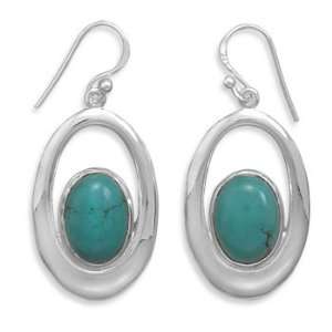  Jewelry Locker Cut Out French Wire Earrings with Turquoise 