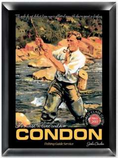 Old School Cast A Line Fly FISHING GUIDE SERVICE Personalized PUB WALL 
