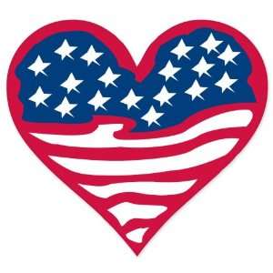  American Patriotic USA Heart car bumper sticker decal 4 x 