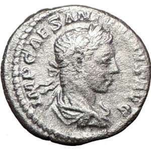 ELAGABALUS 218AD Rare Ancient Silver Authentic Roman Coin SALUS HEALTH 