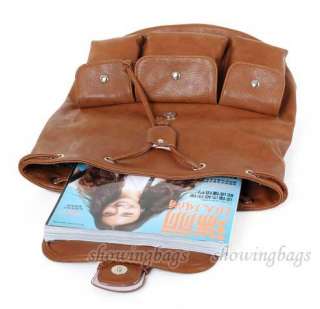 pu leather womens Backpack Rucksack tote bag black ADK  