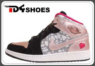 Nike Girls Air Jordan 1 Phat GS Valentines Day Black Pink Cherry AJ1 