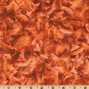  44 Wide Autumn Leaves Texture Rust Fabric By The Yard 