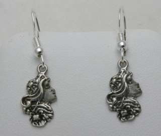 Vintage Sterling Silver Art Nouveau Dangle Earrings Wow  